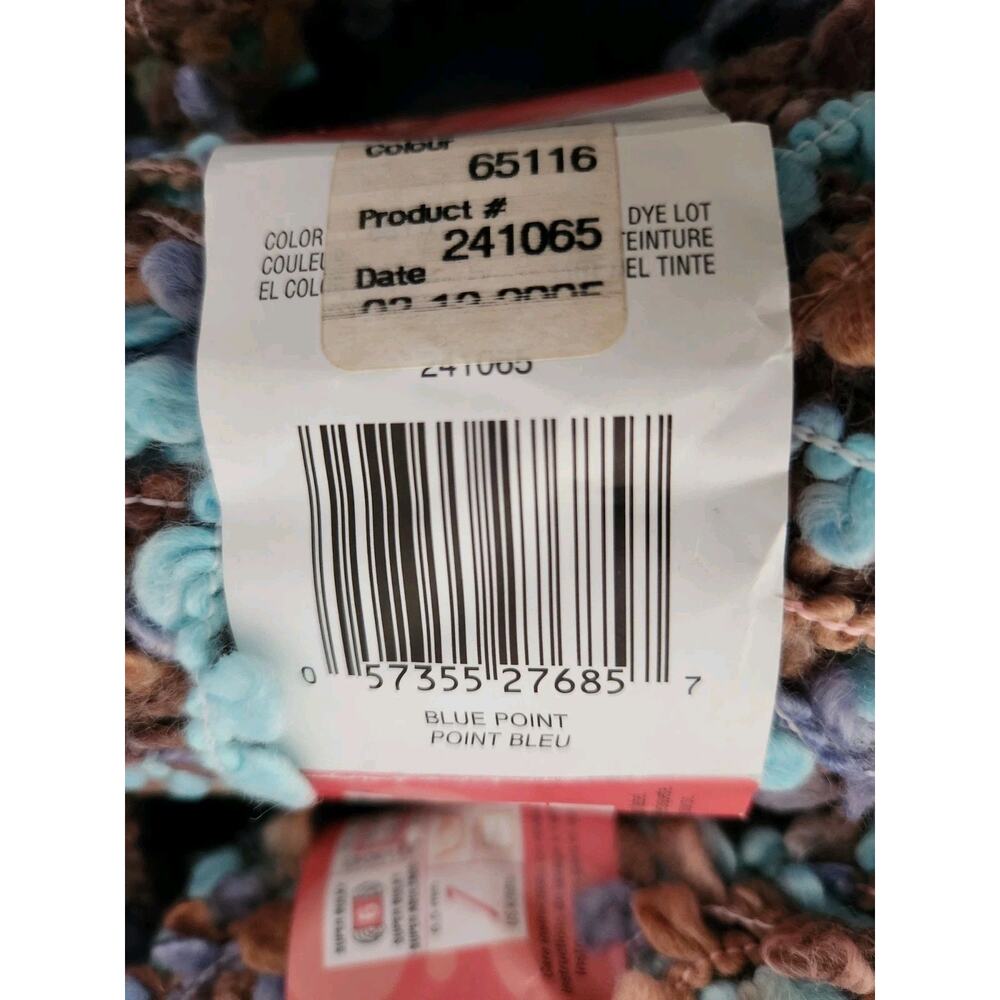 Patons Pooch Yarn Lot 7 Skeins Super Bulky 6 Boucle Textured In Blue Point - Picture 6 of 7